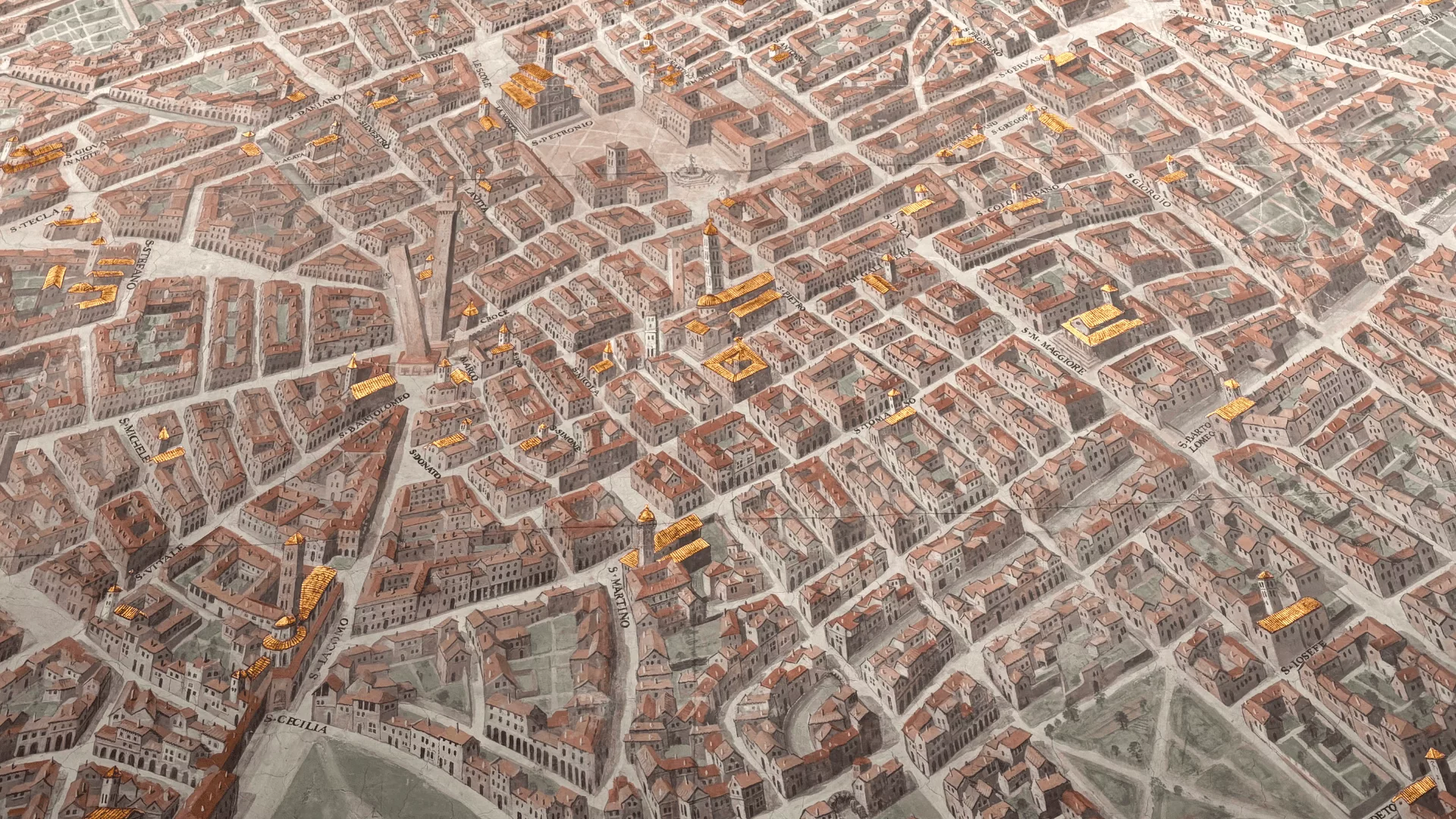 Stampa antica della città di Bologna