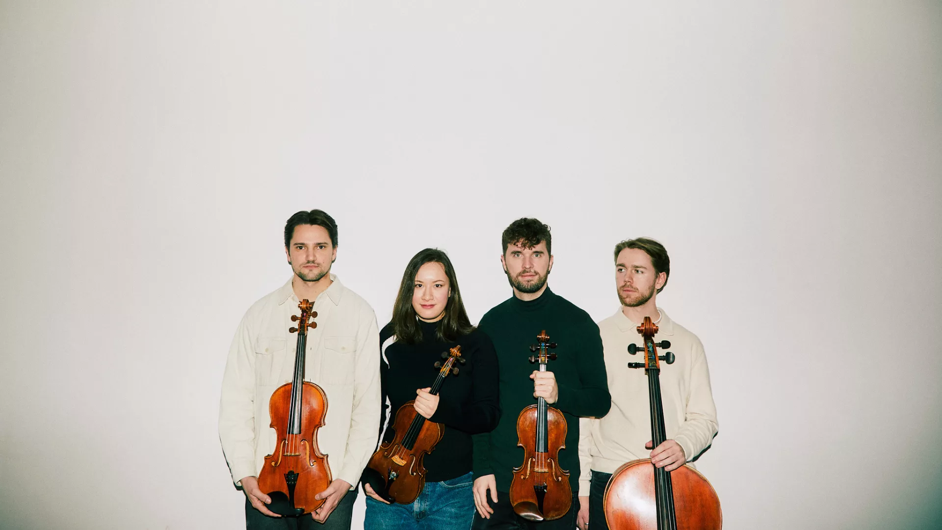 Il quartetto d'archi Quartetto Opus13 Quartet con gli strumenti